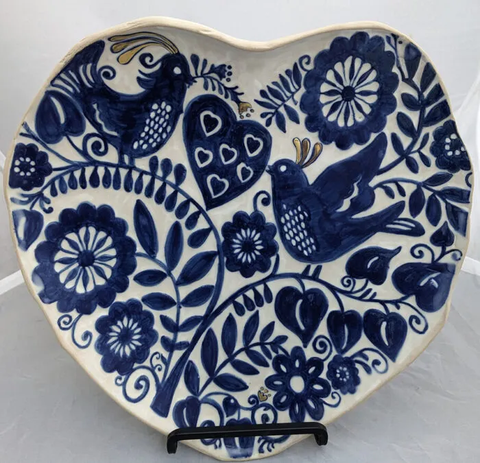 A heart shaped ceramic creation by Amila Ranasinghe