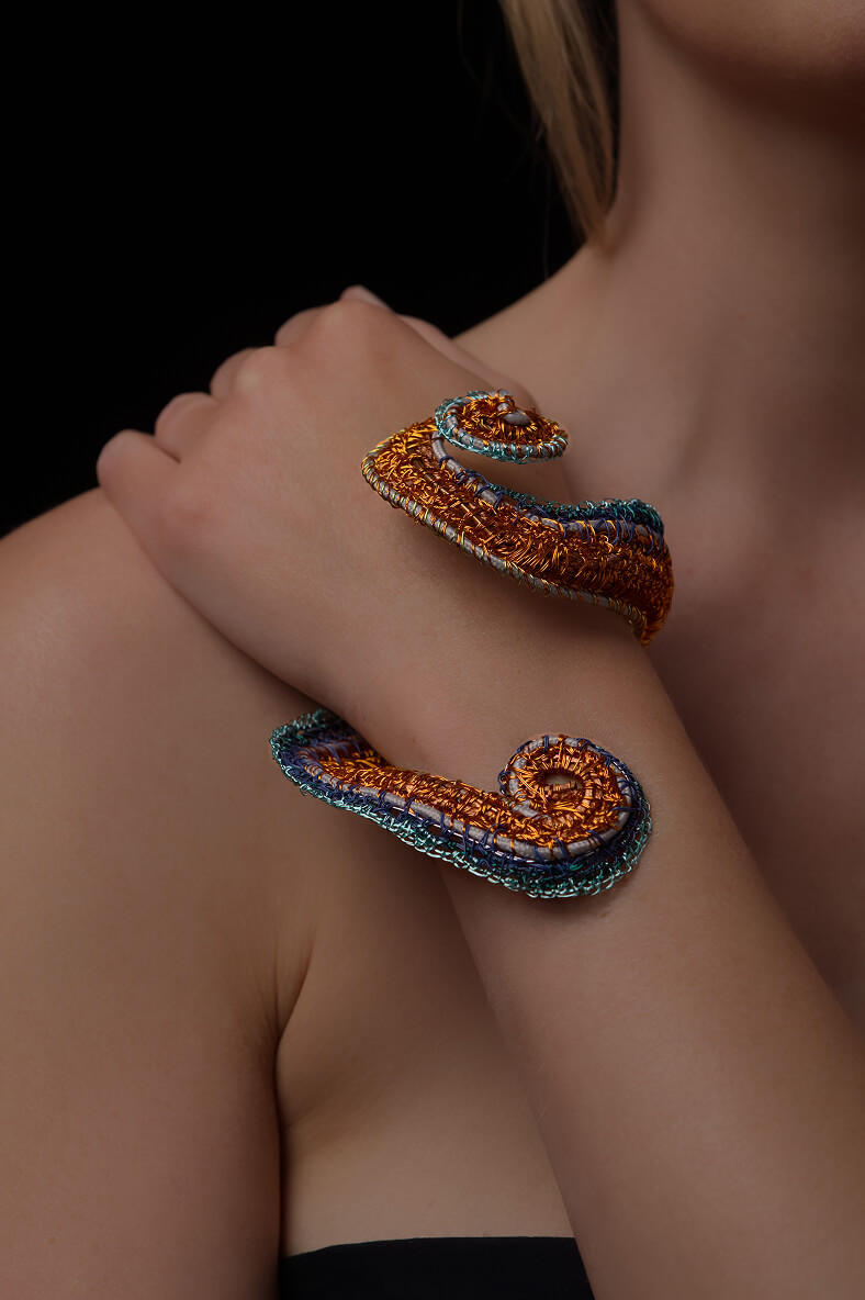 Close up of a bracelet created by Alison Bailey Smith