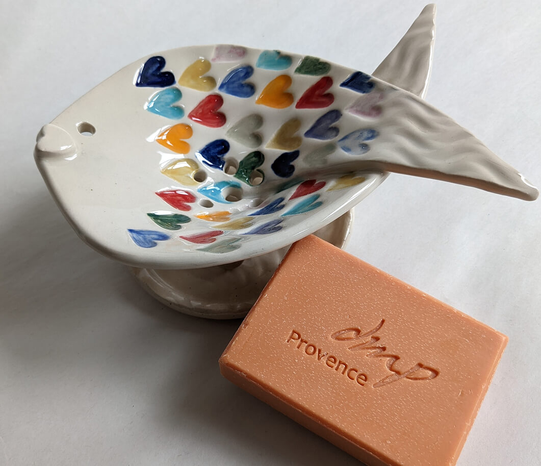 A fish shaped ceramic creation by Amila Ranasinghe